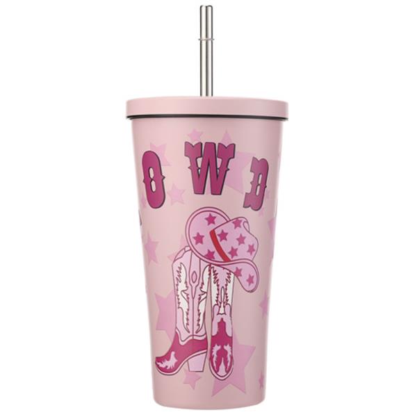 WESTERN HOWDY TUMBLER WITH STRAW