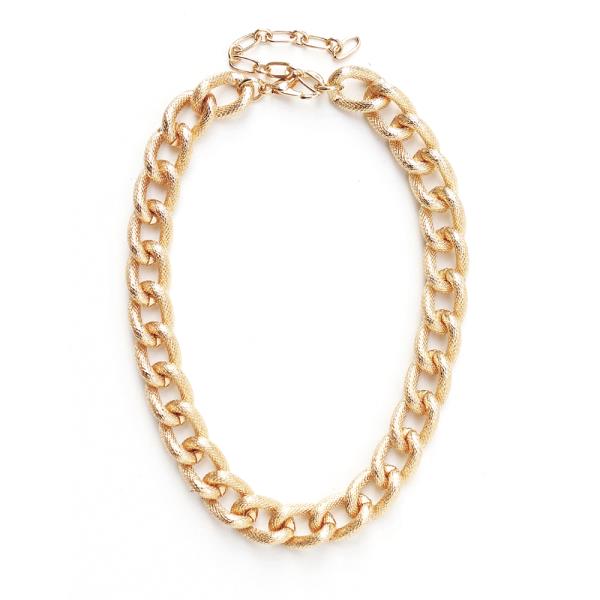 METAL TEXTURED CHAIN NECKLACE