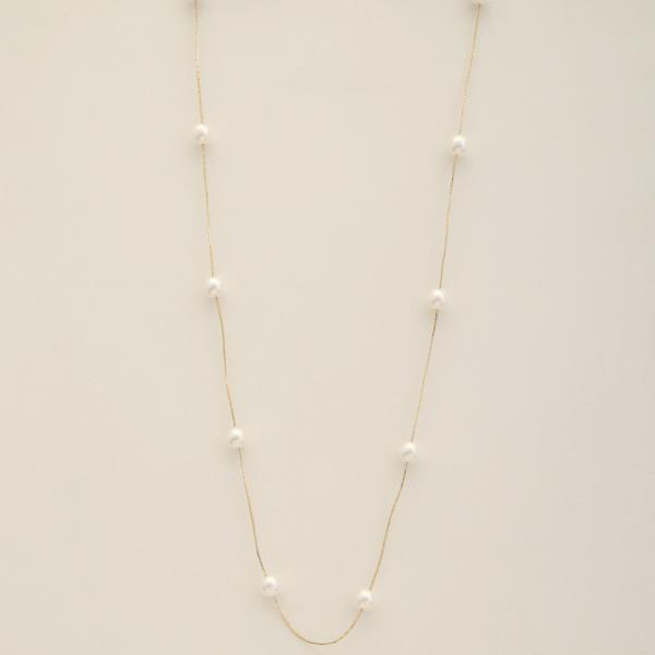 PEARL BEAD DAINTY WIRE NECKLACE