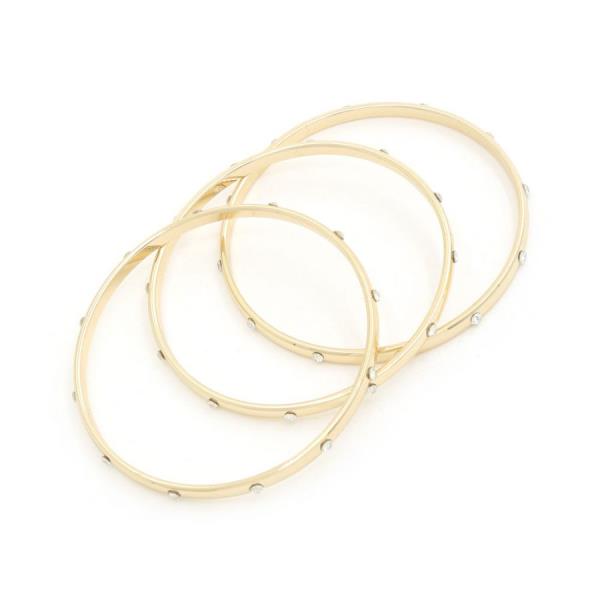 METAL STONE BANGLE BRACELET