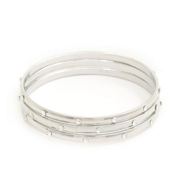 METAL STONE BANGLE BRACELET