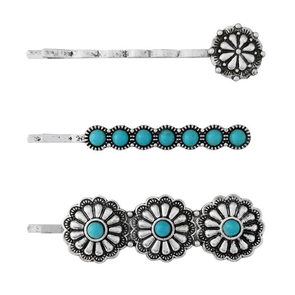 WESTERN CONCHO HAIR PIN SET