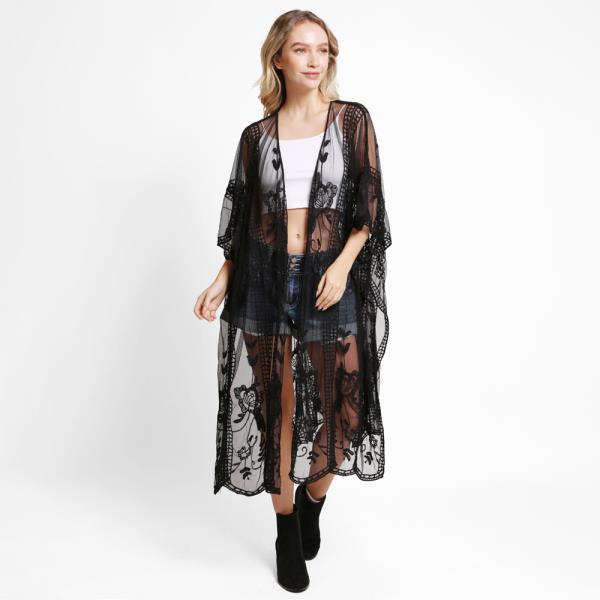 FLORAL LACE COVER UP