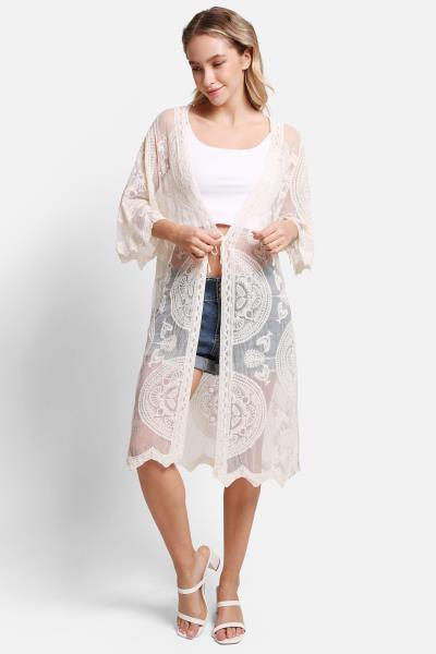 TIE-KNOT LACE COVER UP
