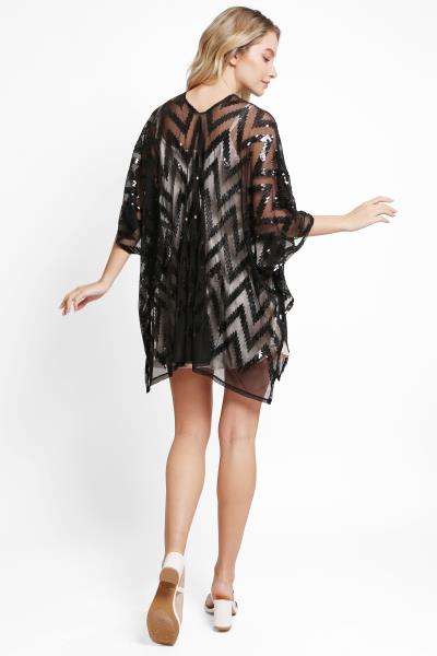 ZIG ZAG PATTERN SEQUIN COVER-UP