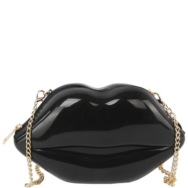 KISS LIP SHAPED ZIPPER CROSSBODY BAG