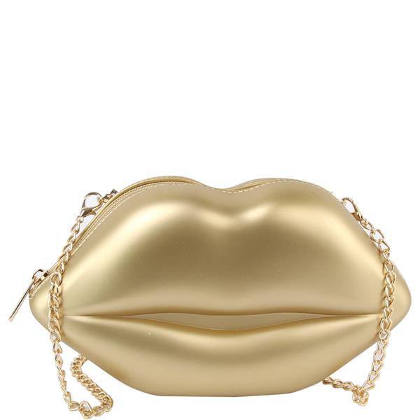 KISS LIP SHAPED ZIPPER CROSSBODY BAG