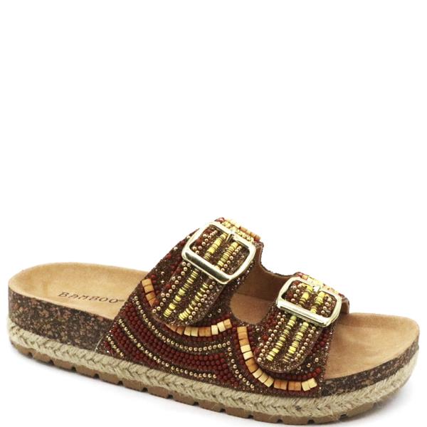 BEADED DOUBLE BUCKLE SANDAL 18 PAIRS
