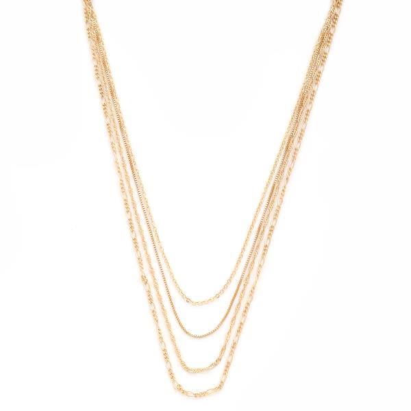 SDJ 4 LAYERED METAL CHAIN NECKLACE