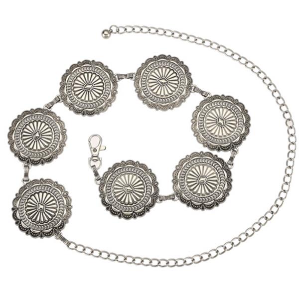 WESTERN METAL FLOWER CHAIN BELT