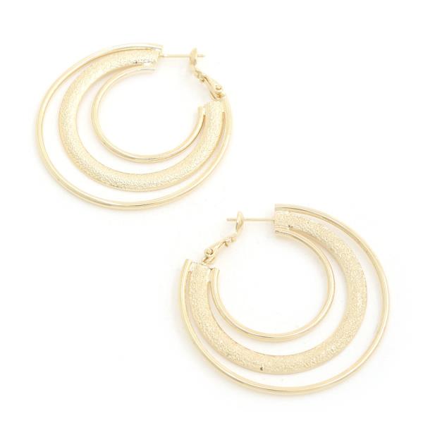 SODAJO TEXTURED TRIPLE GOLD DIPPED EARRING