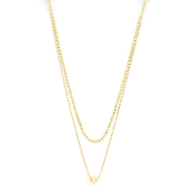SODAJO DAINTY HEART LAYERED GOLD DIPPED NECKLACE
