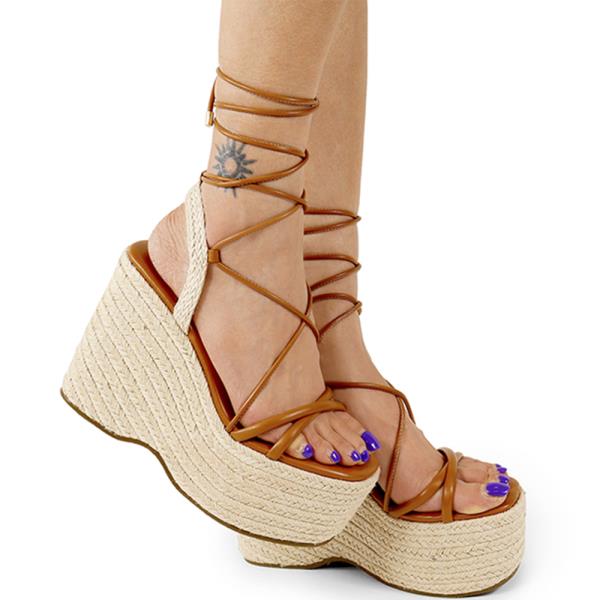 LACE UP ESPADRILLE WEDGE SANDAL 12 PAIRS