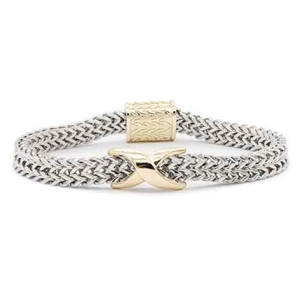 TWO TONE X METAL BRACELET