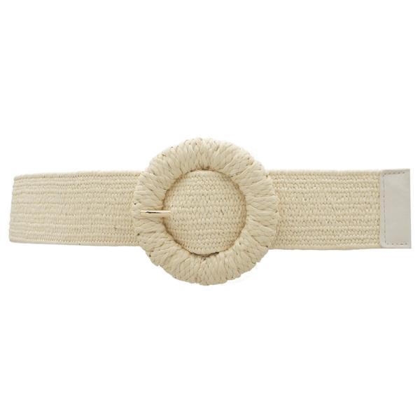PLUS STRAW WRAPPED CIRCLE ELASTIC STRAW BELT