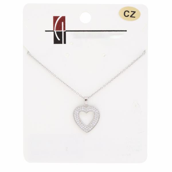 18K GOLD DIPPED CZ HEART PENDANT NECKLACE