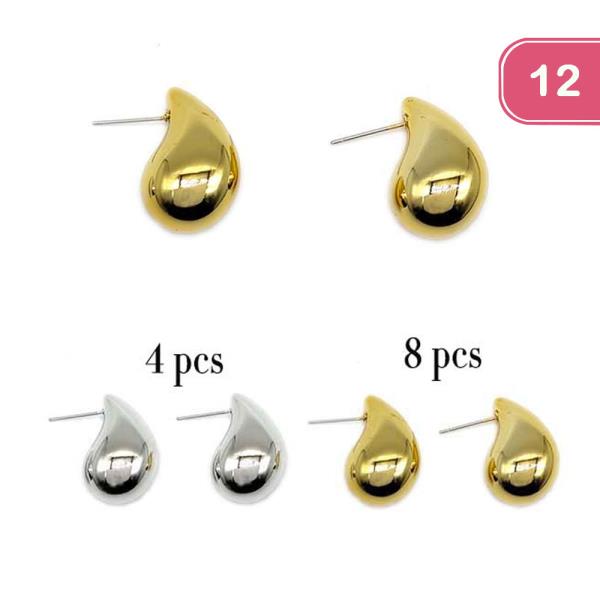 TEARDROP STUD EARRING (12 UNITS)