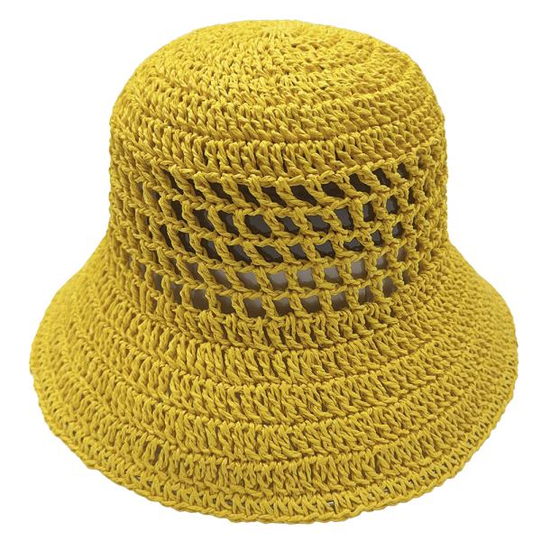 SOLID STRAW BUCKET HAT