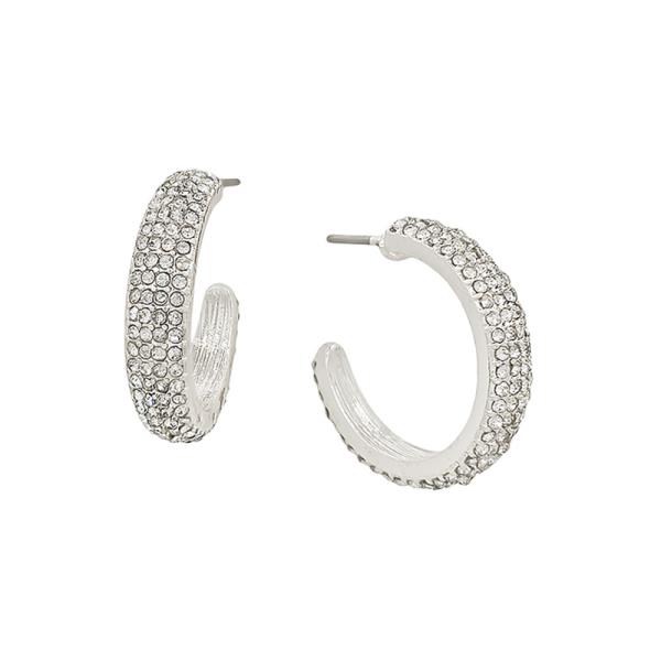 SMALL PAVE HOOP EARRING