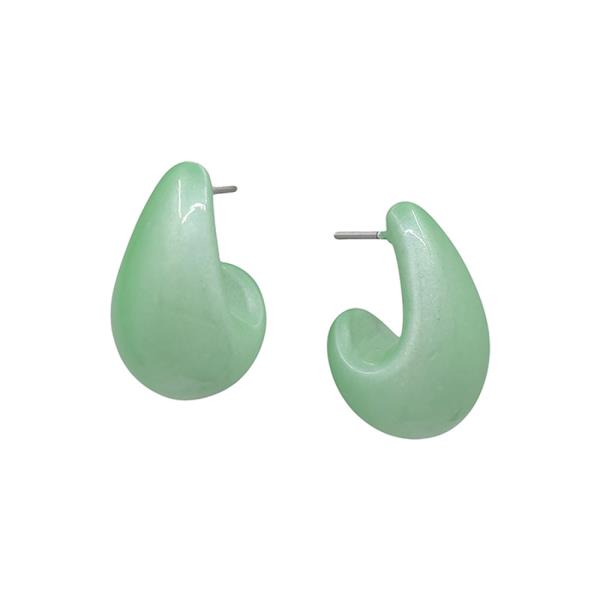 TEARDROP METALLIC COLOR COAT EARRING