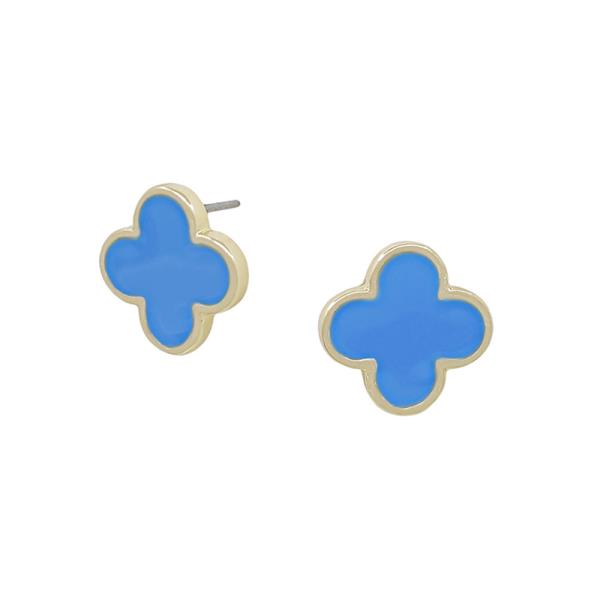 13MM EPOXY COLOR CLOVER POST EARRING