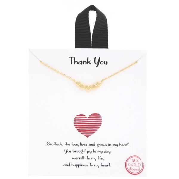 THANK YOU FIVE HEART NECKLACE