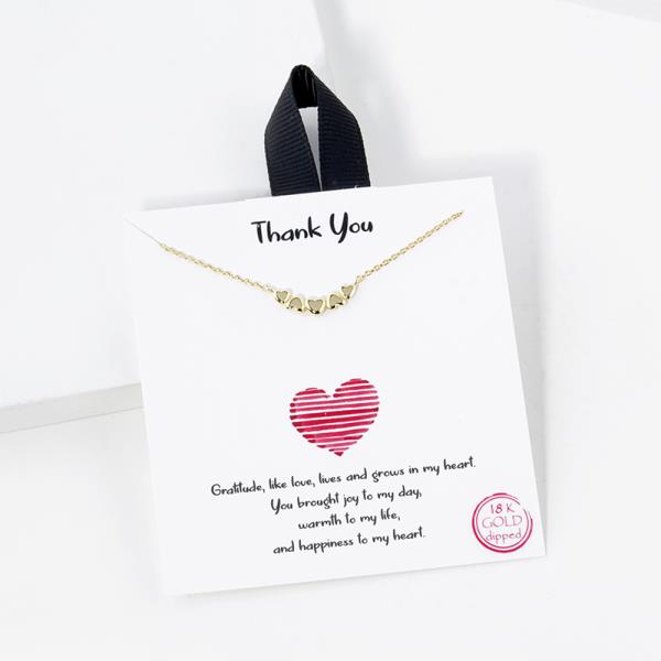 THANK YOU FIVE HEART NECKLACE