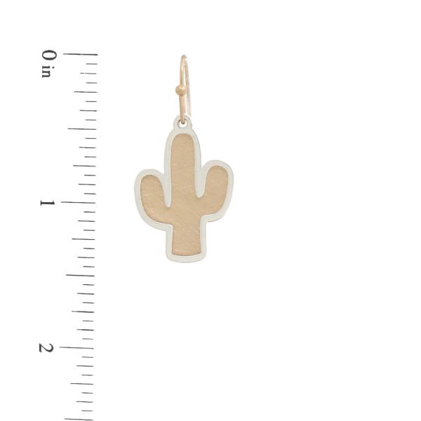 TWO TONE CACTUS DANGLE EARRING