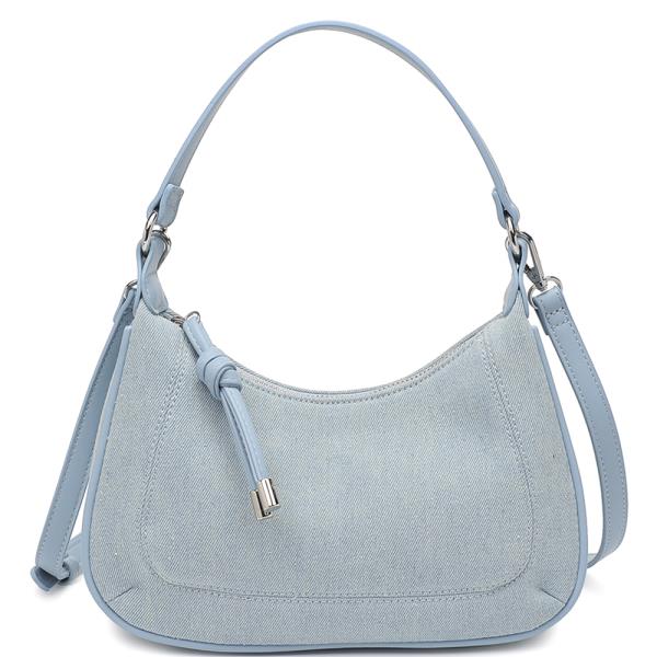 FASHION DENIM TEXTURE SHOULDER CROSSBODY BAG