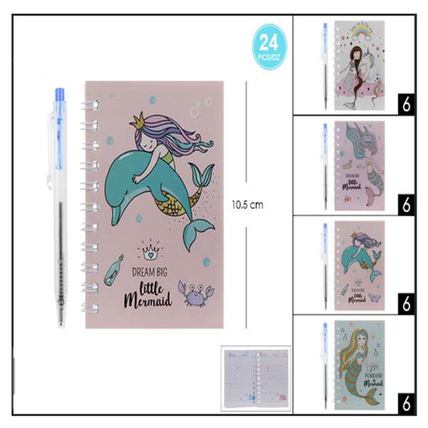 MERMAID NOTEBOOK WITH PEN (24 UNITS)