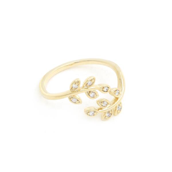 SODAJO LEAF PATTERN ADJUSTABLE GOLD DIPPED RING