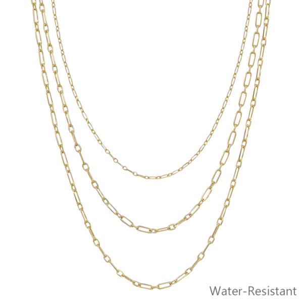 3 LAYERED H-CLIP CHAIN NECKLACE