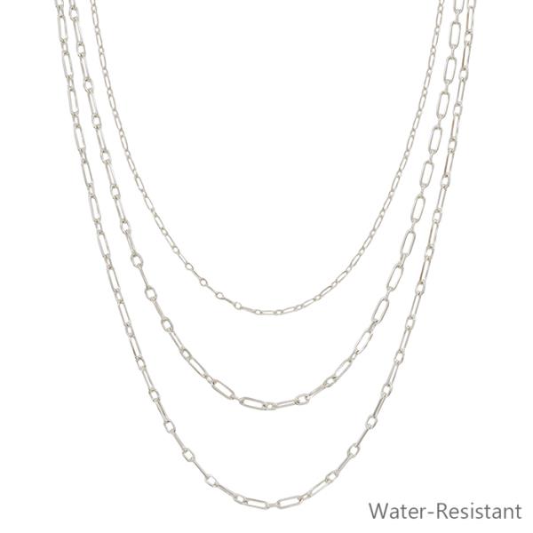 3 LAYERED H-CLIP CHAIN NECKLACE
