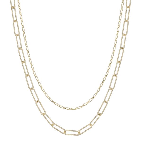 TEXTURED CHAIN LAYERED NECKLACE