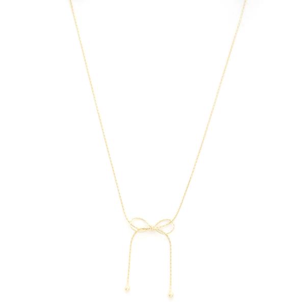 SODAJO DAINTY BOW GOLD DIPPED NECKLACE