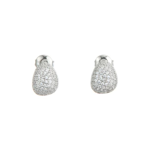 CZ PAVE NUGGET EARRING
