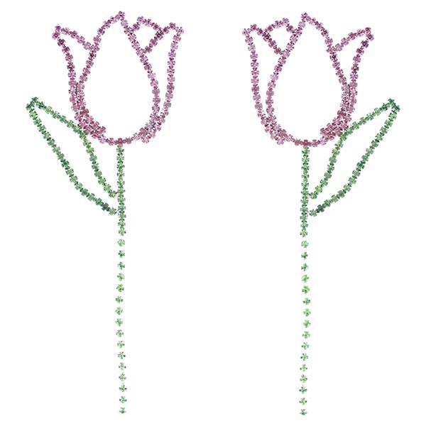 RHINESTONE TULIP EARRING