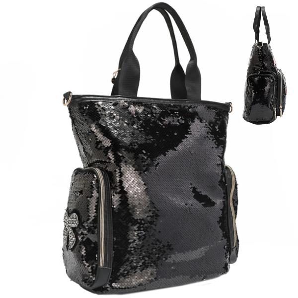 NICOLE LEE SEQUIN PATCH TOTE