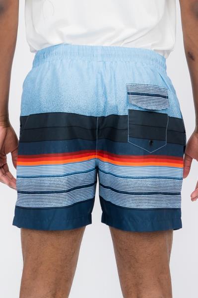 ($10.25 EA X 10 PCS) Blue stripes Swim Shorts