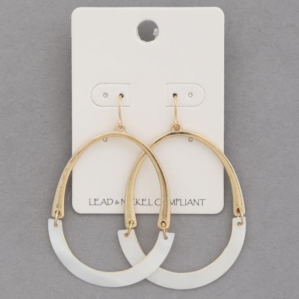 WESTERN STYLE METAL OVAL DANGLE EARRING