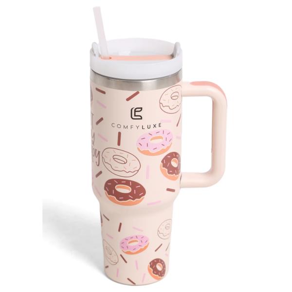 COMFYLUXE DONUT WORRY BE HAPPY TUMBLER