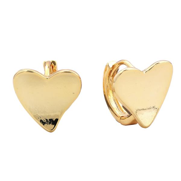 14K GOLD WHITE GOLD DIPPED CRUSHED HEART POST EARRINGS