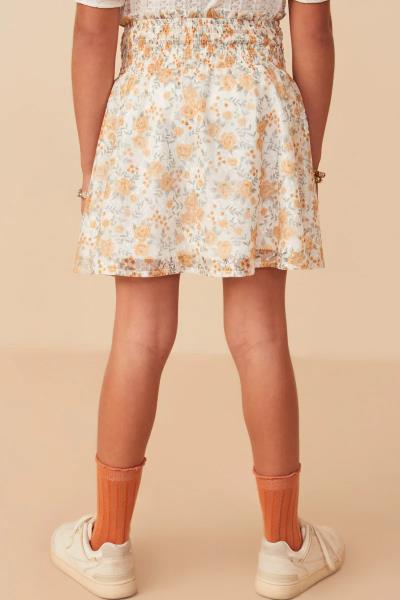 ($25.75 EA X 4 PCS) Girls Floral Printed Eyelet Smocked Skirt