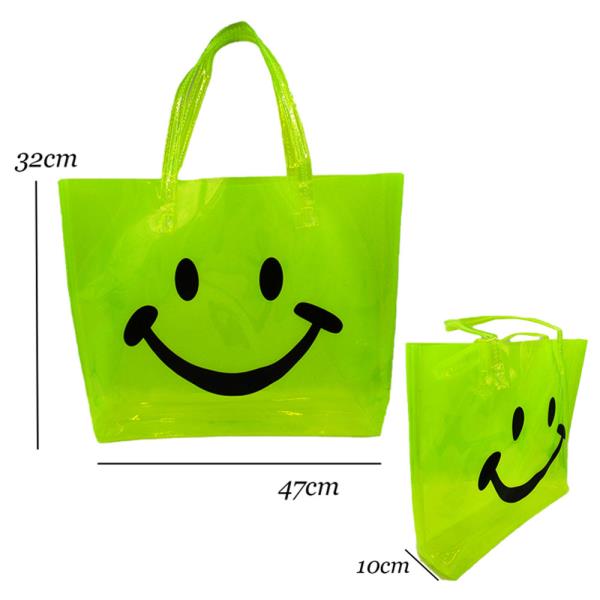 HAPPY FACE TOTE COLOR CLEAR BAG