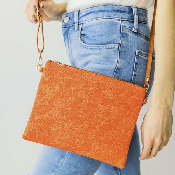 FLORAL PATTERN CROSSBODY BAG WITH WRISTLET