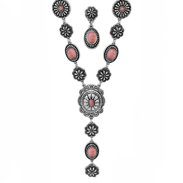 WESTERN STYLE STONE Y LONG NECKLACE