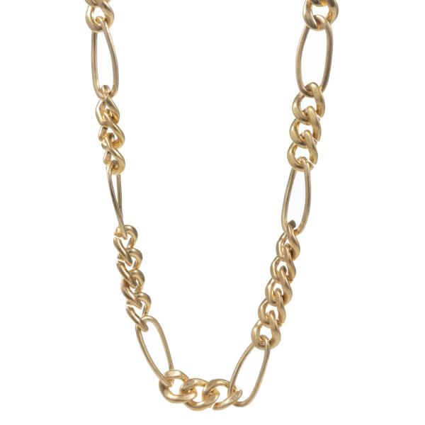 CHUNKY LINK METAL MIXED CHAIN SHORT NECKLACE
