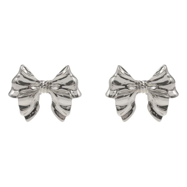 BOW SHAPED METAL POST EARRING