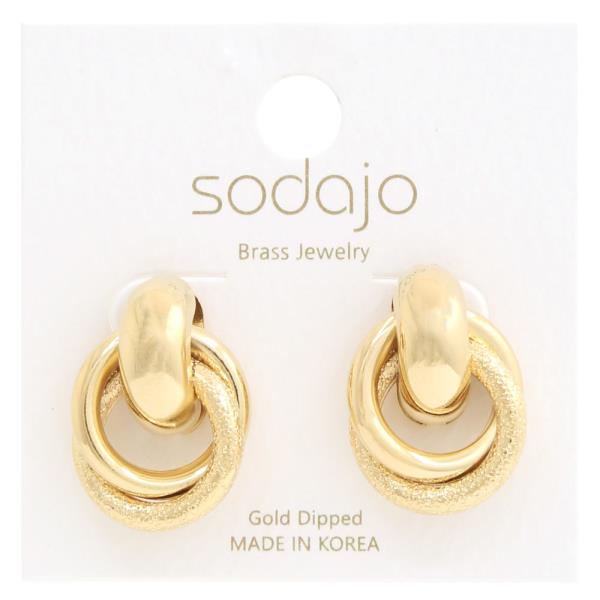SODAJO DOUBLE CIRCLE GOLD DIPPED EARRING