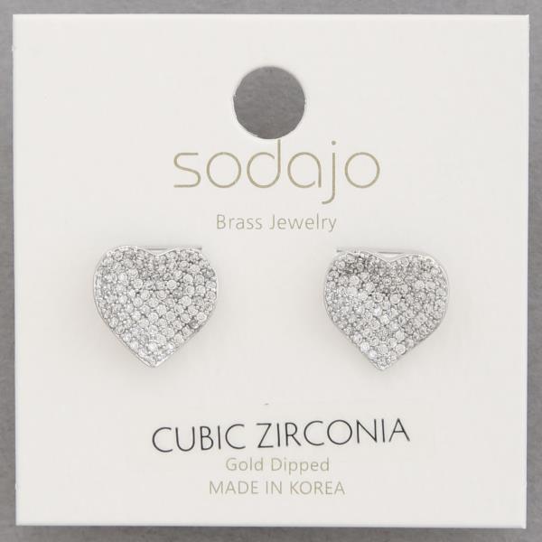 SODAJO HEART CZ GOLD DIPPED EARRING